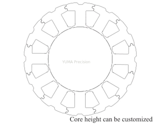 Yüksek hızlı motor damgalama OD36mm 12 yuvalı stator ve rotor çekirdeği