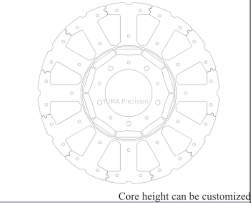Yüksek hızlı servo motor damgalama OD77.1mm 12 yuvalı stator ve rotor çekirdeği